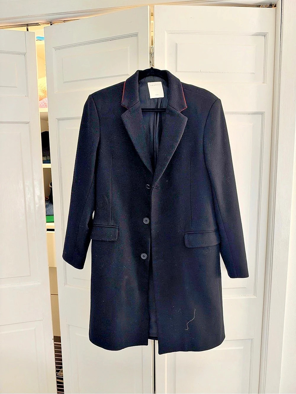 Sandro Men's Black Pea Coat